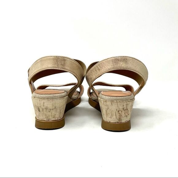 Hispanitas Mercury Metallic Leather Wedge Sandals Size 39 - Picture 3 of 8